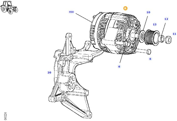 Fendt 828 Vario - alternator lewy F404900010040 - Alternátor pro Zemědělská technika: obrázek 1 Fendt 828 Vario - alternator lewy F404900010040 - Alternátor pro Zemědělská technika: obrázek 1
