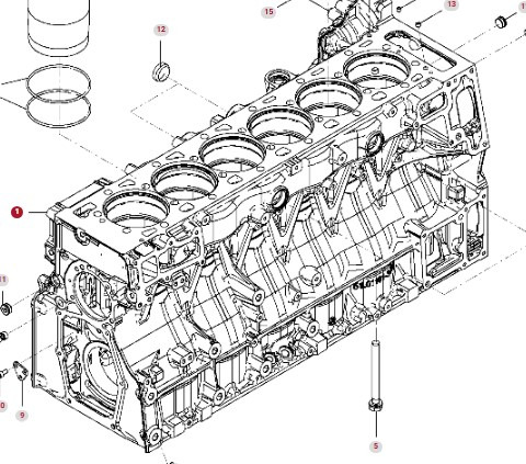Fendt 936 Gen 7 Silnik D1556LE523 Blok Silnika H218PF150269A - Blok válců pro Zemědělská technika: obrázek 2 Fendt 936 Gen 7 Silnik D1556LE523 Blok Silnika H218PF150269A - Blok válců pro Zemědělská technika: obrázek 2