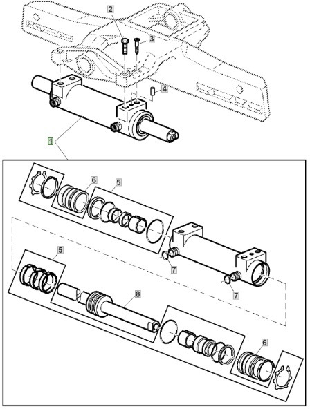 John Deere 6110 - oś przednia - siłownik hydrauliczny AL117713 - Hydraulický válec pro Zemědělská technika: obrázek 1 John Deere 6110 - oś przednia - siłownik hydrauliczny AL117713 - Hydraulický válec pro Zemědělská technika: obrázek 1