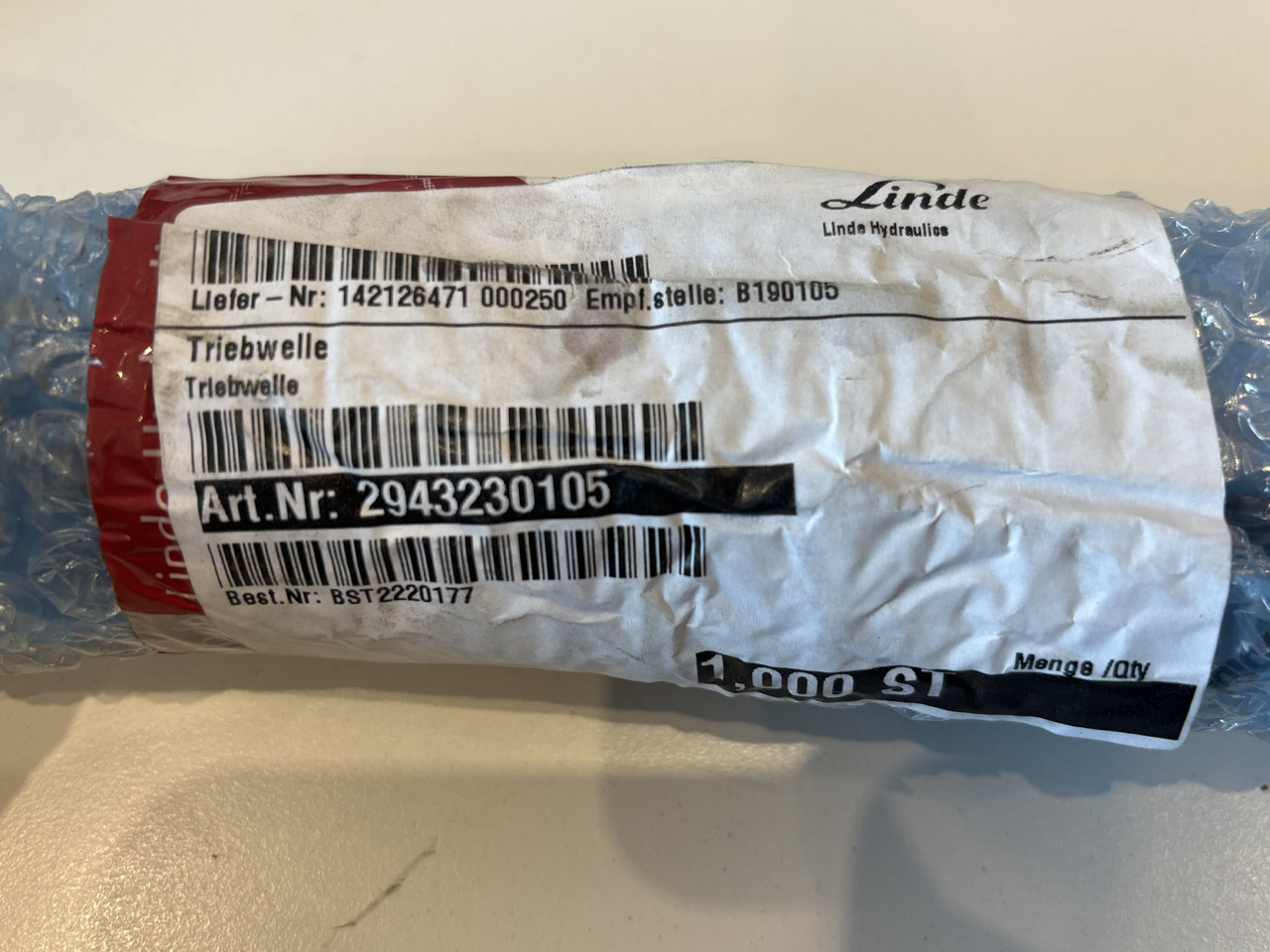 Linde HMV105 HMF105 Wał napędowy SKS 2943230105 2343230110 Oryginał - Poloosa pro Manipulační technika: obrázek 1 Linde HMV105 HMF105 Wał napędowy SKS 2943230105 2343230110 Oryginał - Poloosa pro Manipulační technika: obrázek 1