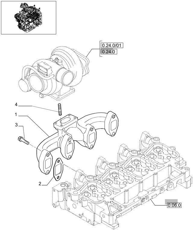 New Holland T6010 Kolektor wylotowy 2831204 - Výfukový svod pro Traktor: obrázek 1 New Holland T6010 Kolektor wylotowy 2831204 - Výfukový svod pro Traktor: obrázek 1