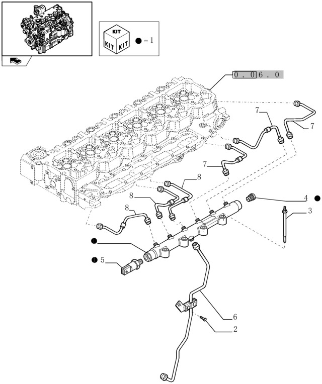 New Holland T6090 Czujnik fuel pressure to the manifold 2854542 - Senzor pro Zemědělská technika: obrázek 1 New Holland T6090 Czujnik fuel pressure to the manifold 2854542 - Senzor pro Zemědělská technika: obrázek 1