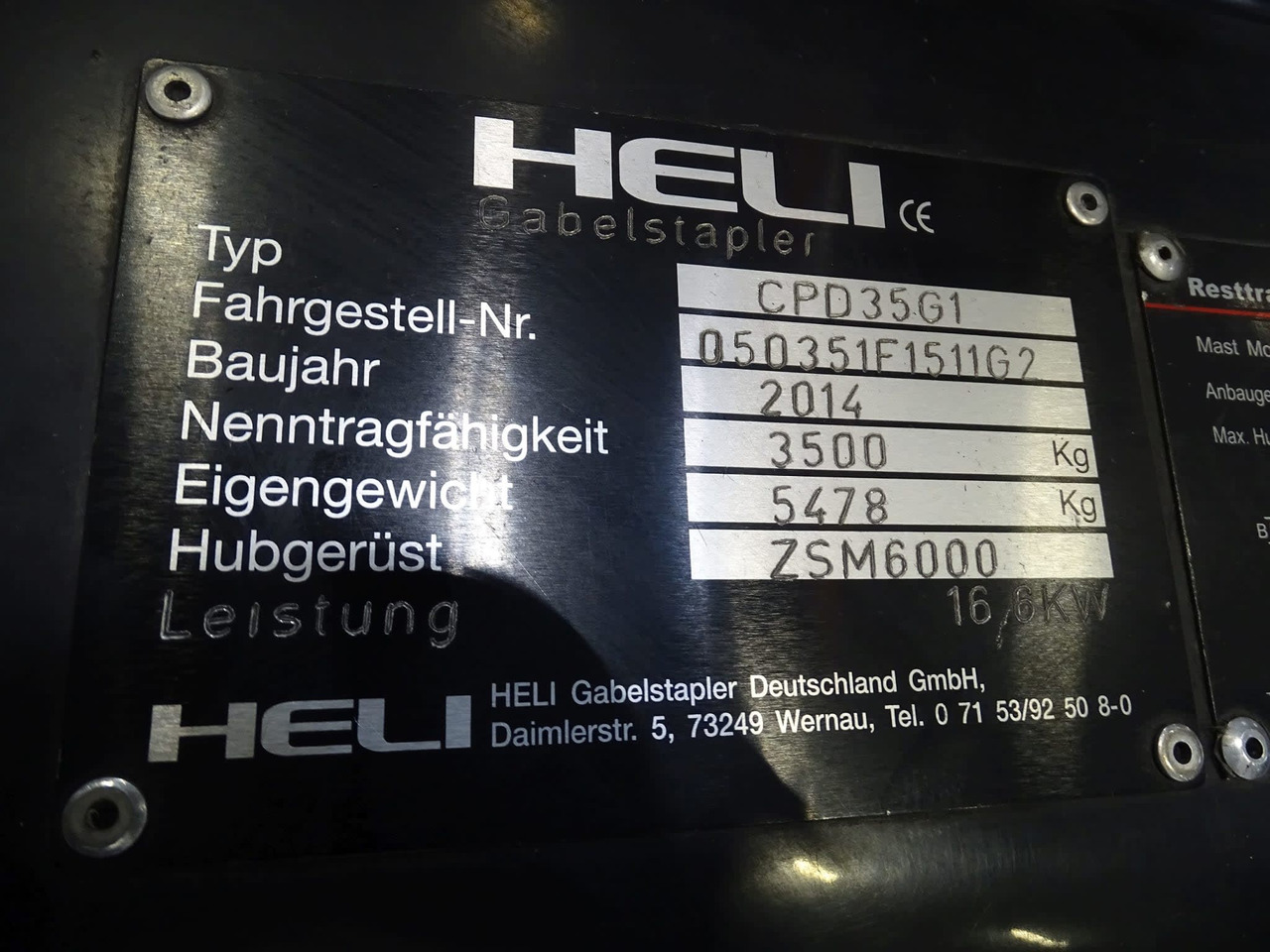 Heli CPD35G1 - Elektrický vysokozdvižný vozík: obrázek 2 Heli CPD35G1 - Elektrický vysokozdvižný vozík: obrázek 2