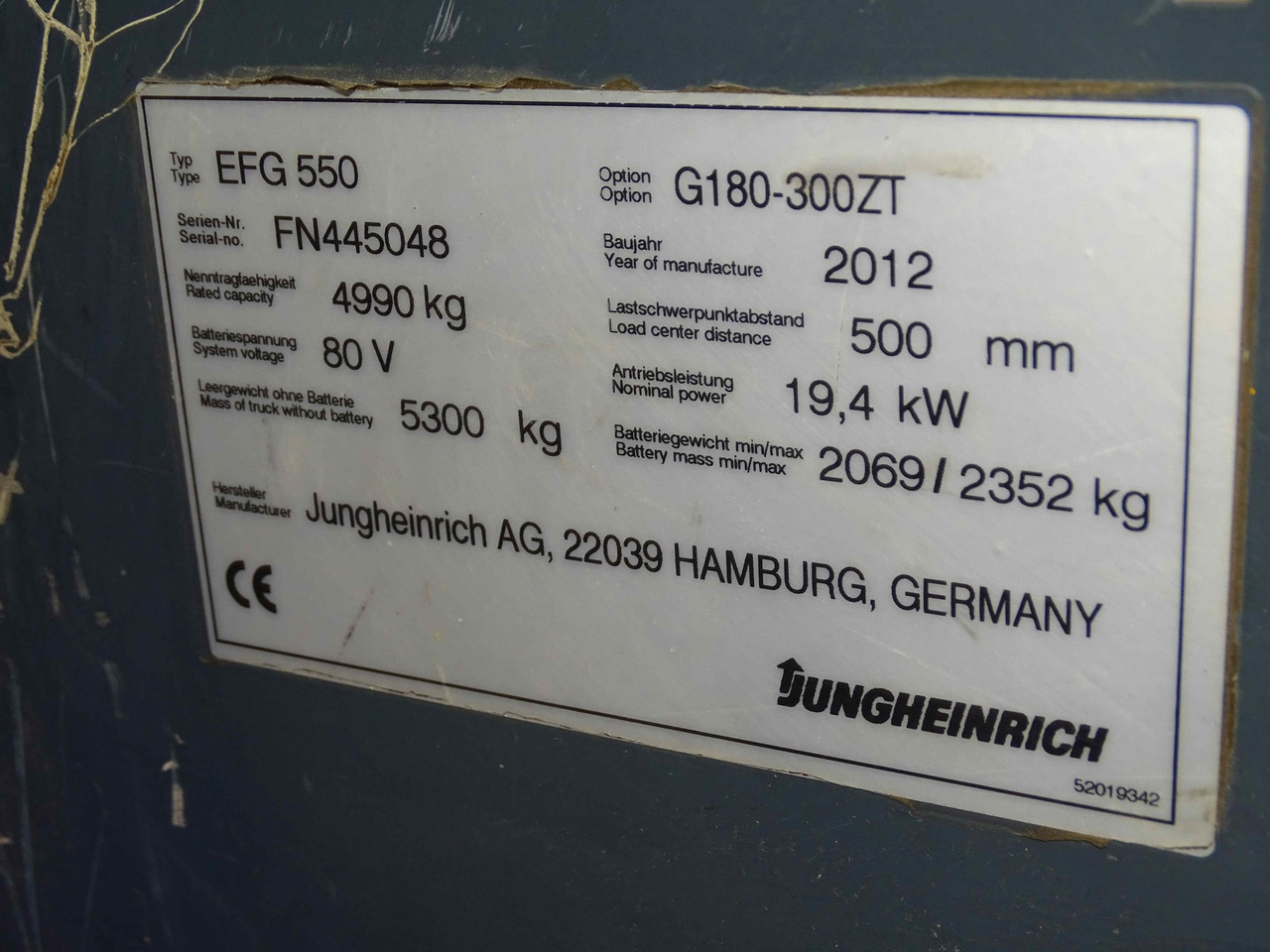 Jungheinrich EFG550 - Elektrický vysokozdvižný vozík: obrázek 2 Jungheinrich EFG550 - Elektrický vysokozdvižný vozík: obrázek 2