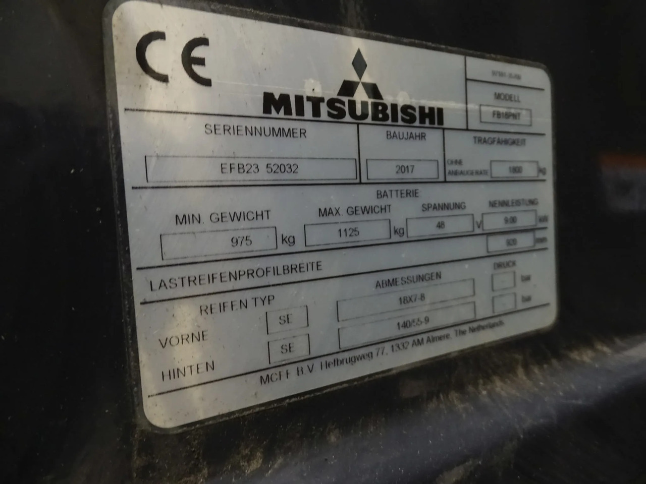 Mitsubishi FB18PNT - Elektrický vysokozdvižný vozík: obrázek 2 Mitsubishi FB18PNT - Elektrický vysokozdvižný vozík: obrázek 2