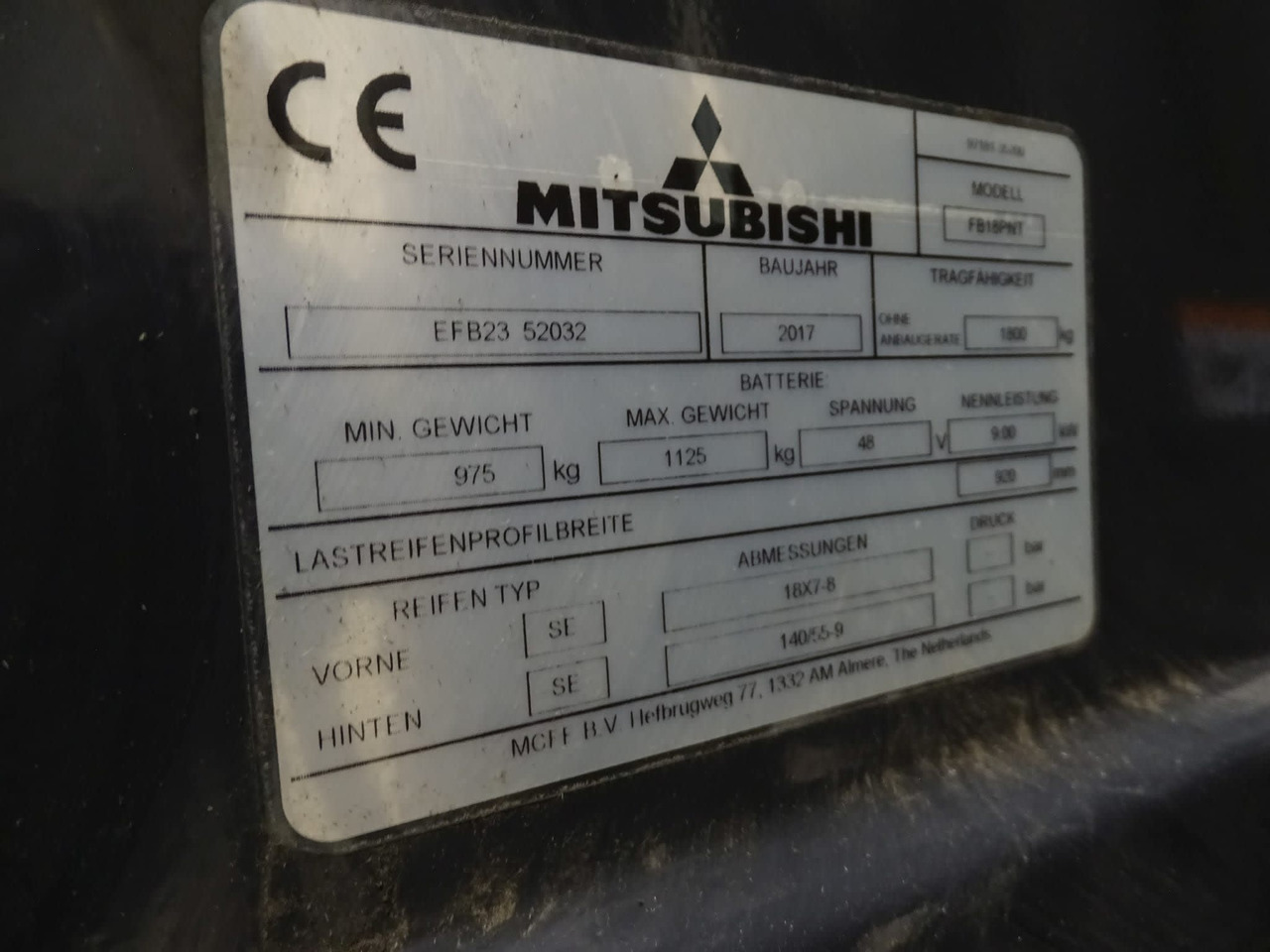 Mitsubishi FB18PNT - Elektrický vysokozdvižný vozík: obrázek 2 Mitsubishi FB18PNT - Elektrický vysokozdvižný vozík: obrázek 2