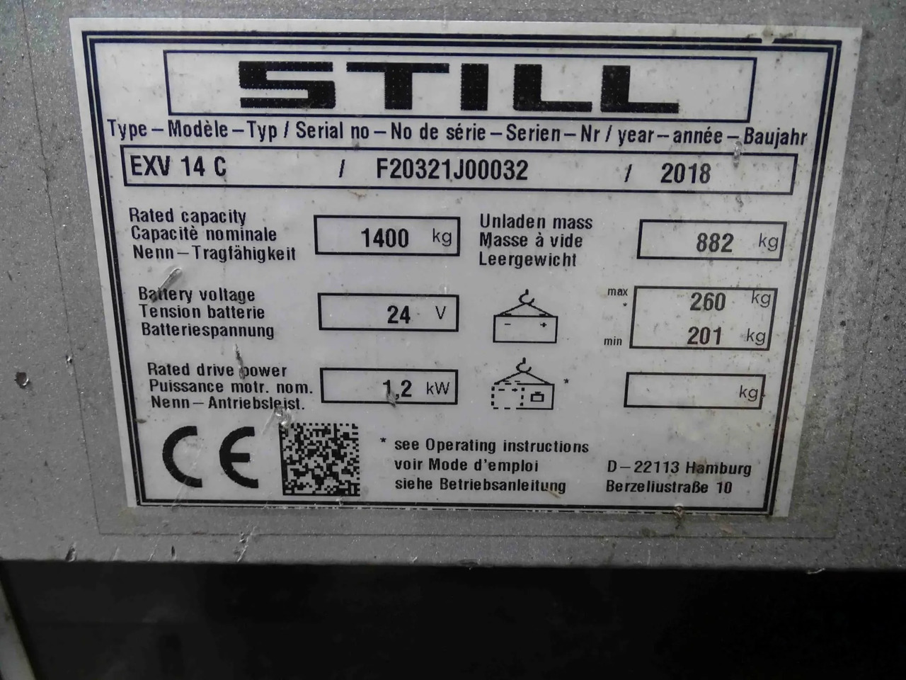 STILL EXV14C - Stohovací vozík: obrázek 2 STILL EXV14C - Stohovací vozík: obrázek 2