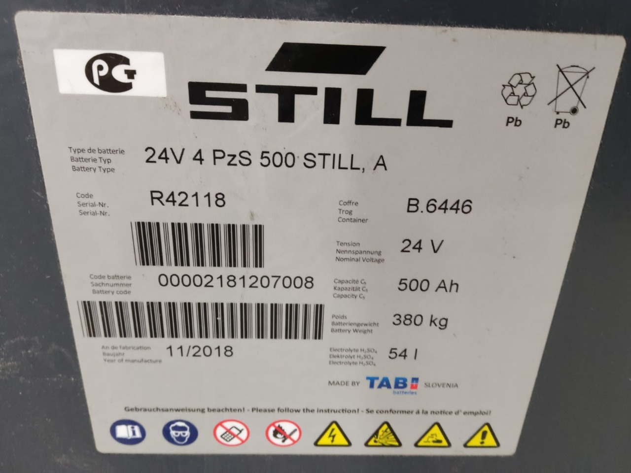 TAB 24V 500Ah - Akumulátor pro Manipulační technika: obrázek 2 TAB 24V 500Ah - Akumulátor pro Manipulační technika: obrázek 2