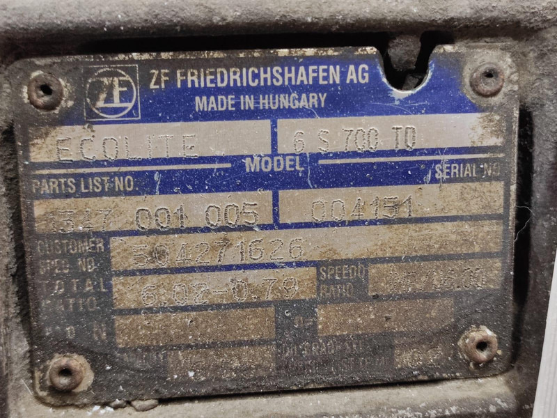 Iveco ZF 6S700TO GEARBOX - Převodovka pro Nákladní auto: obrázek 5 Iveco ZF 6S700TO GEARBOX - Převodovka pro Nákladní auto: obrázek 5