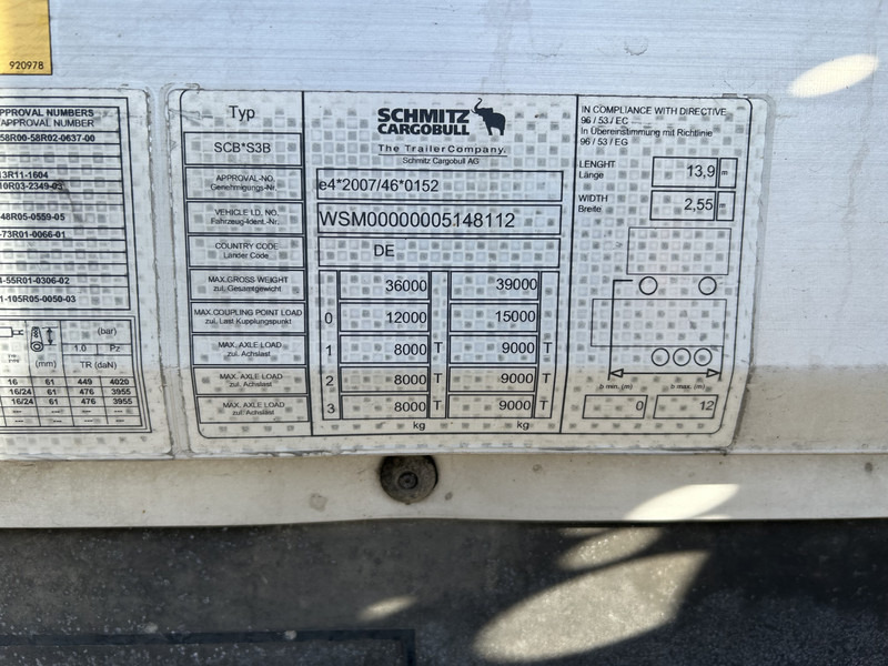 Skříňový návěs Schmitz Cargobull SCB S3B / Box / Loadlift -> Not Working / APK TUV 06-26: obrázek 17 Skříňový návěs Schmitz Cargobull SCB S3B / Box / Loadlift -> Not Working / APK TUV 06-26: obrázek 17