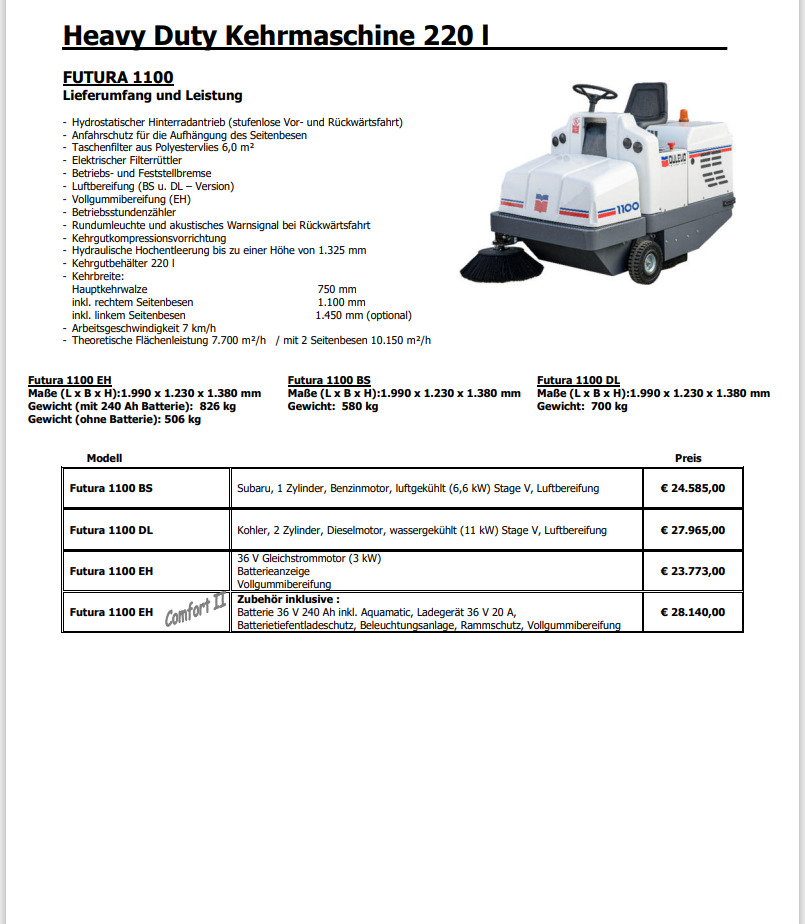 DULEVO 1100 EH - Průmyslový zametací stroj: obrázek 4 DULEVO 1100 EH - Průmyslový zametací stroj: obrázek 4