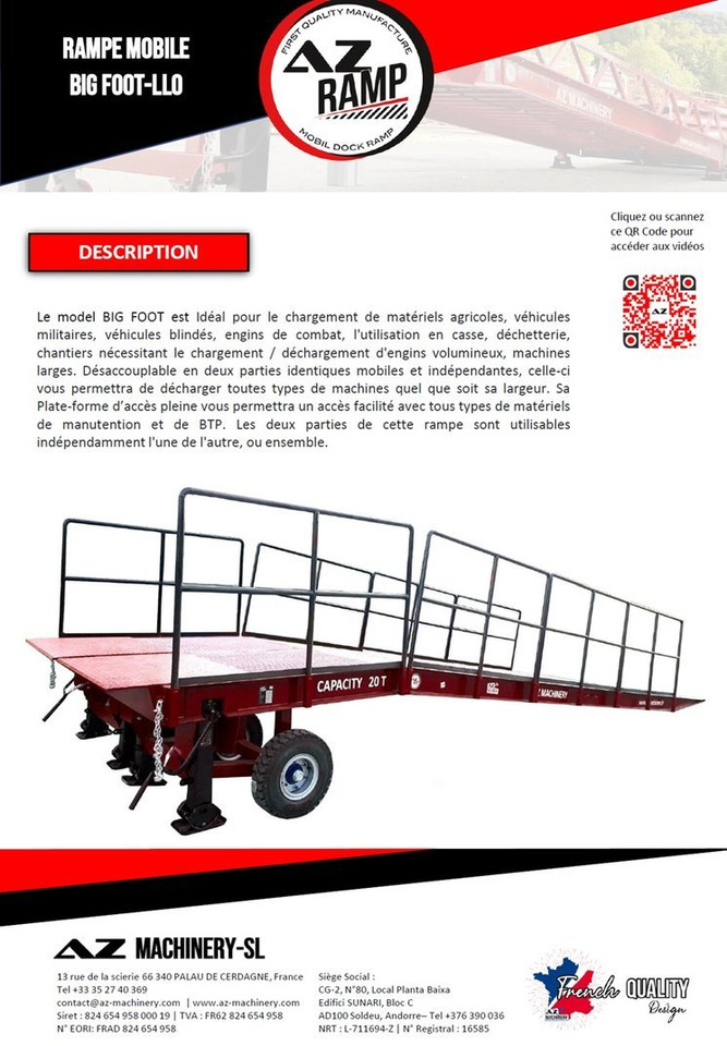Large Mobile dock ramp, uncouplable AZ RAMP - KING VERSION, BIG FOOT L20 T-INOX - Nájezdová rampa: obrázek 2 Large Mobile dock ramp, uncouplable AZ RAMP - KING VERSION, BIG FOOT L20 T-INOX - Nájezdová rampa: obrázek 2