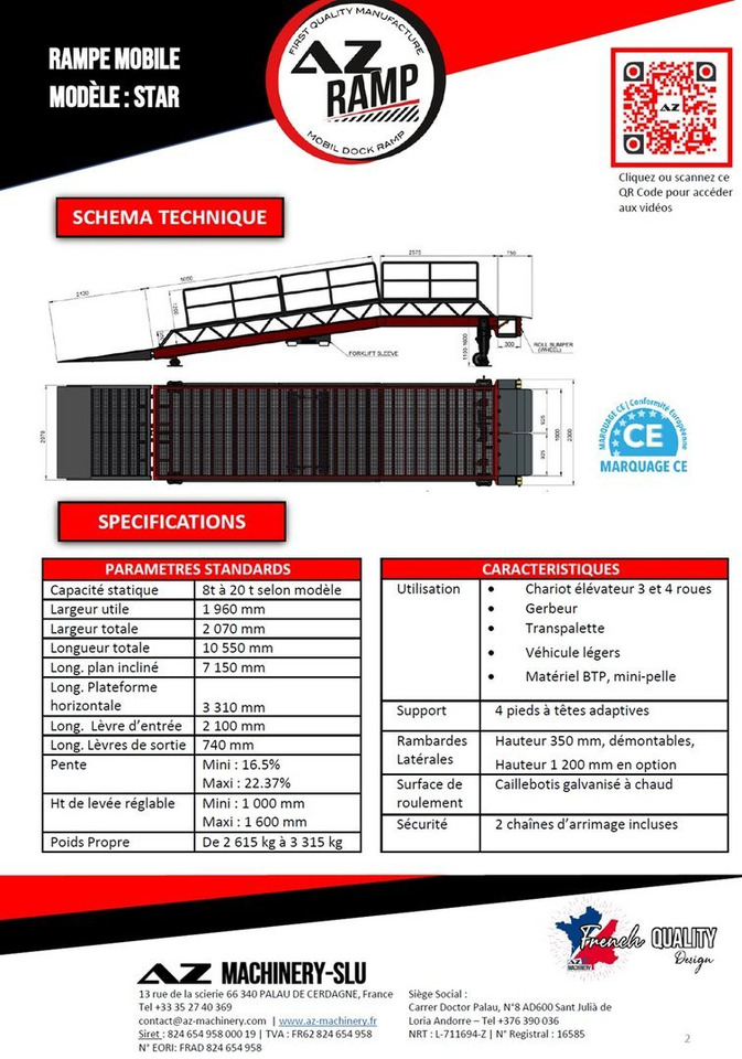 Loading Ramp with with electric tilting bridge - AZ RAMP - STAR- 10T-ZR-E. 10 ton capacity - Nájezdová rampa: obrázek 2 Loading Ramp with with electric tilting bridge - AZ RAMP - STAR- 10T-ZR-E. 10 ton capacity - Nájezdová rampa: obrázek 2