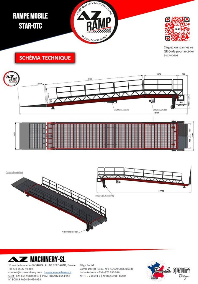 Loading Ramp with with hydraulic folding bridge - AZ RAMP - STAR-OTC- 8T. 8 ton capacity - Nájezdová rampa: obrázek 3 Loading Ramp with with hydraulic folding bridge - AZ RAMP - STAR-OTC- 8T. 8 ton capacity - Nájezdová rampa: obrázek 3