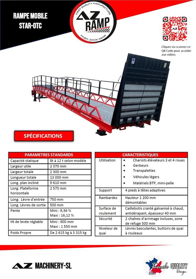 Loading Ramp with with hydraulic folding bridge - AZ RAMP - STAR-OTC- 8T. 8 ton capacity - Nájezdová rampa: obrázek 4 Loading Ramp with with hydraulic folding bridge - AZ RAMP - STAR-OTC- 8T. 8 ton capacity - Nájezdová rampa: obrázek 4