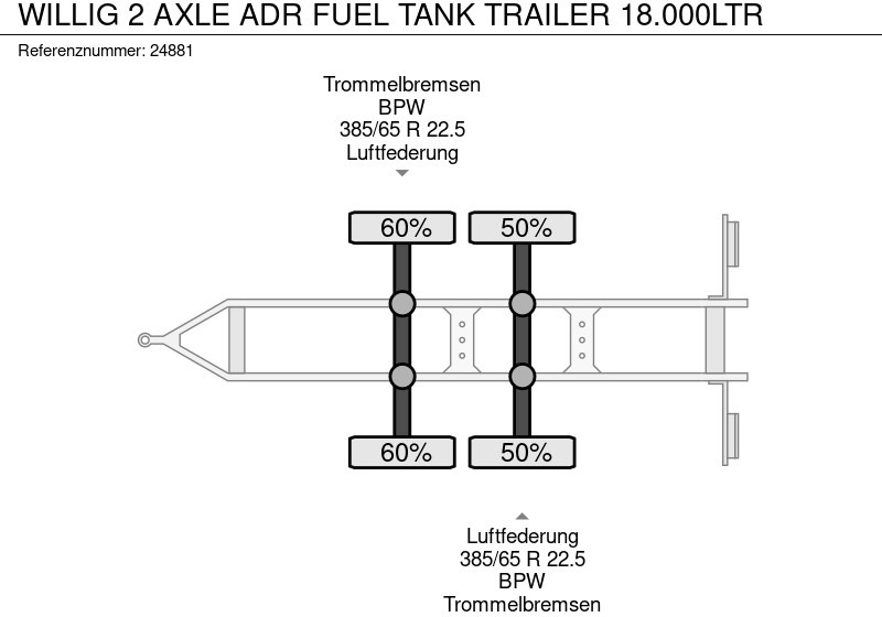 Cisternový přívěs pro dopravu paliva WILLIG 2 AXLE ADR FUEL TANK TRAILER 18.000LTR: obrázek 10