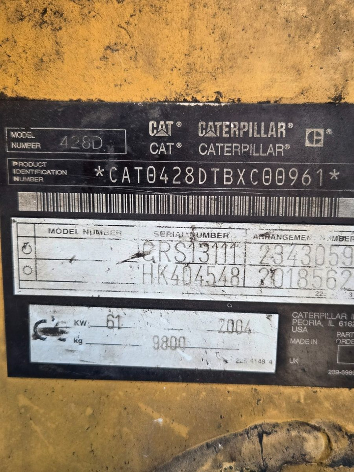 CAT 428D - Rýpadlo-nakladač: obrázek 4 CAT 428D - Rýpadlo-nakladač: obrázek 4