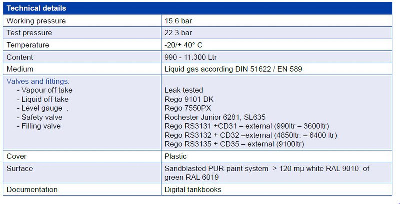 De Visser Propaan/Butaan LPG tank 9100 L gastank Propaan/Butaan LPG tank 9100 L (4,55 ton) Gastank Ø 1250 including tank fittings ID 11.10 L: 7790mm, 1350kg option of heating spiral - Palivová nádrž pro Nákladní auto: obrázek 5 De Visser Propaan/Butaan LPG tank 9100 L gastank Propaan/Butaan LPG tank 9100 L (4,55 ton) Gastank Ø 1250 including tank fittings ID 11.10 L: 7790mm, 1350kg option of heating spiral - Palivová nádrž pro Nákladní auto: obrázek 5