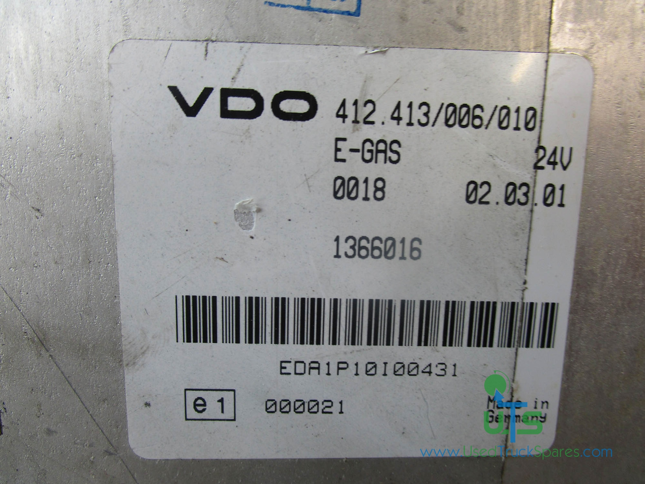 DAF EGAS THROTTLE CONTROL VDO ECU P/NO 412.413/006/010 - Řídicí blok pro Nákladní auto: obrázek 3 DAF EGAS THROTTLE CONTROL VDO ECU P/NO 412.413/006/010 - Řídicí blok pro Nákladní auto: obrázek 3
