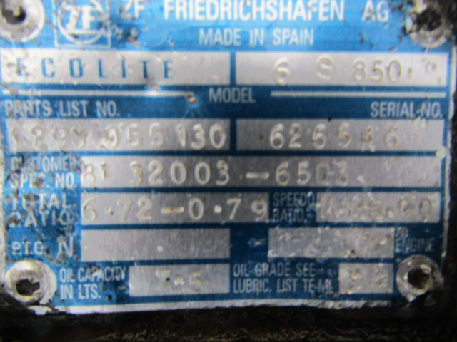 MAN LE 220 6 SPEED ZF GEARBOX 65 850 - Převodovka pro Nákladní auto: obrázek 3 MAN LE 220 6 SPEED ZF GEARBOX 65 850 - Převodovka pro Nákladní auto: obrázek 3
