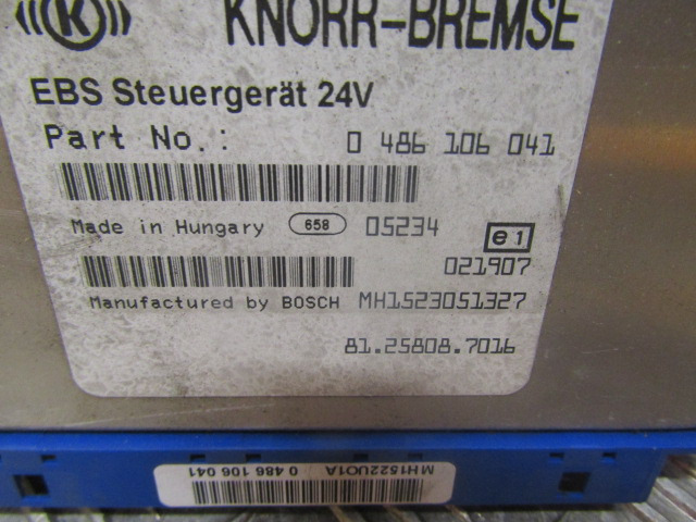 MAN TGA EBS ECU P/NO 81.25808.7016 - Řídicí blok pro Nákladní auto: obrázek 2 MAN TGA EBS ECU P/NO 81.25808.7016 - Řídicí blok pro Nákladní auto: obrázek 2
