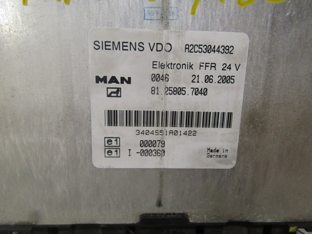 MAN TGA / TGS FFR UNIT ECU P/NO 81.25805.7040 - Řídicí blok pro Nákladní auto: obrázek 2 MAN TGA / TGS FFR UNIT ECU P/NO 81.25805.7040 - Řídicí blok pro Nákladní auto: obrázek 2