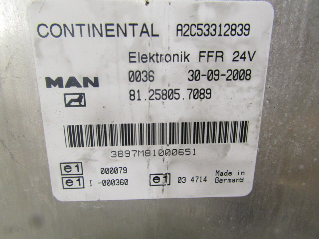 MAN TGM FFR UNIT 81.25805.7089 - Elektrický systém pro Nákladní auto: obrázek 2 MAN TGM FFR UNIT 81.25805.7089 - Elektrický systém pro Nákladní auto: obrázek 2