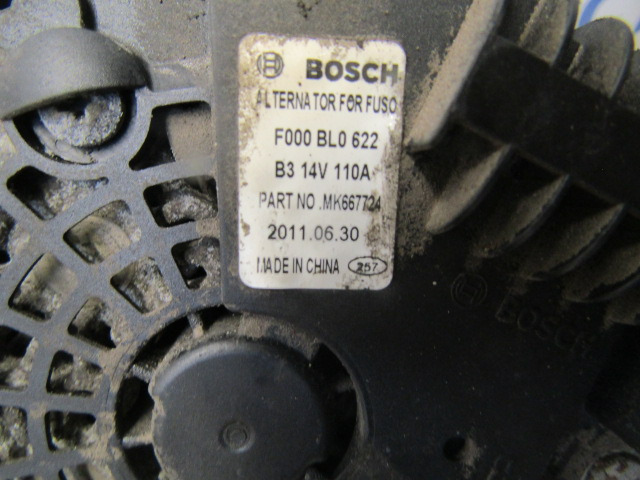 MITSUBISHI FUSO 4P10 BOSCH 110 AMP ALTERNATOR P/NO 667724 - Elektrický systém pro Nákladní auto: obrázek 2 MITSUBISHI FUSO 4P10 BOSCH 110 AMP ALTERNATOR P/NO 667724 - Elektrický systém pro Nákladní auto: obrázek 2