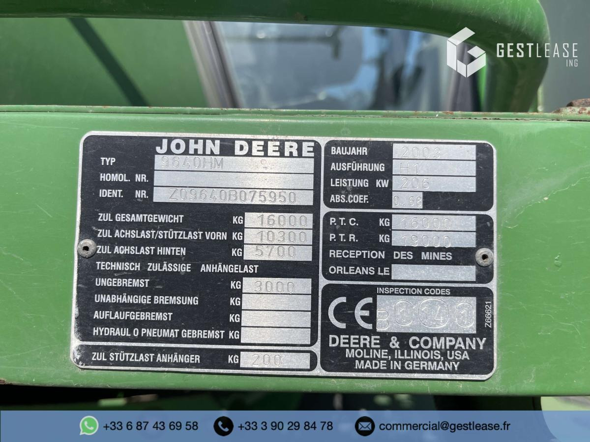 John Deere 9640 WTS HM leasing John Deere 9640 WTS HM: obrázek 15 John Deere 9640 WTS HM leasing John Deere 9640 WTS HM: obrázek 15