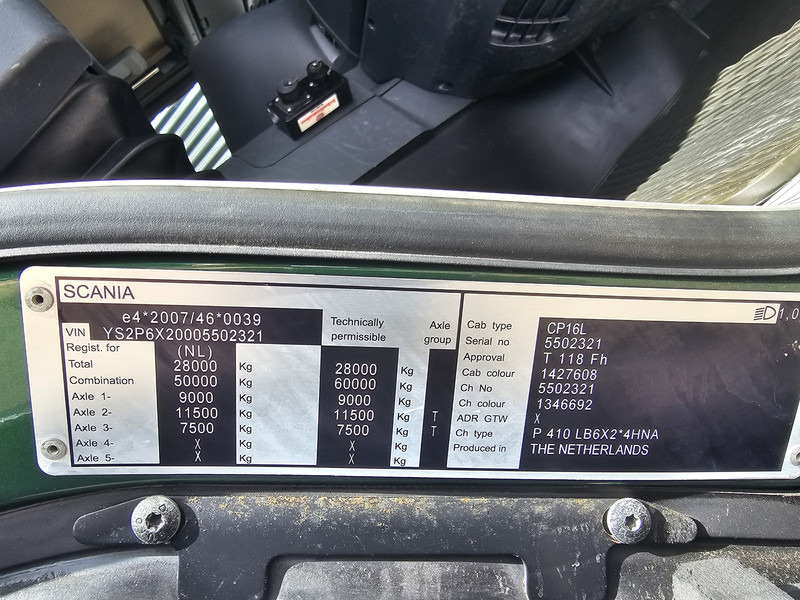 Nákladní automobil valníkový/ Plošinový, Auto s hydraulickou rukou Scania P410 / 6X2-4 / 21 t/m CRANE / KRAN: obrázek 19