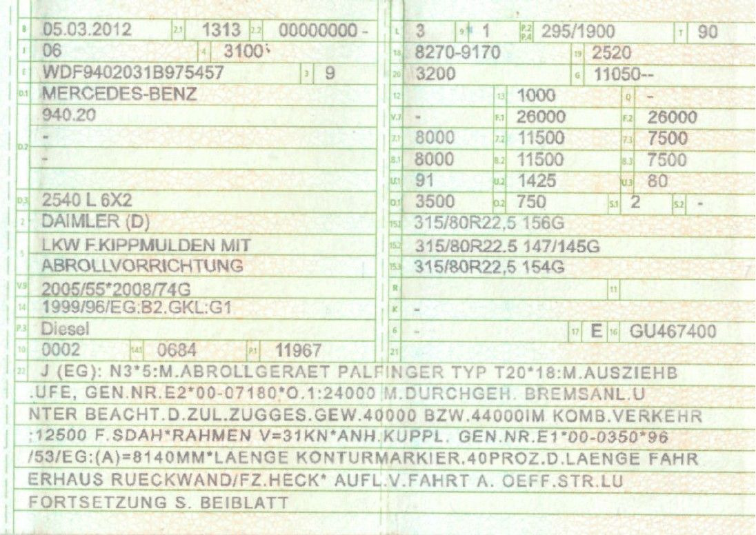 Mercedes-Benz 2540 L 6x2 Palfinger T20 mit hydr. Containerverr - Hákový nosič kontejnerů: obrázek 2 Mercedes-Benz 2540 L 6x2 Palfinger T20 mit hydr. Containerverr - Hákový nosič kontejnerů: obrázek 2