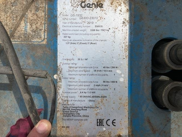 Genie GS1932 - Nůžková plošina: obrázek 5 Genie GS1932 - Nůžková plošina: obrázek 5