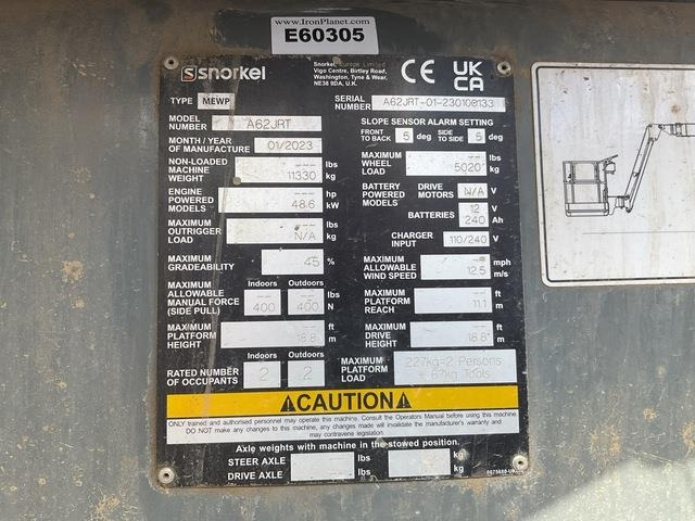 Snorkel A62VRT - Kloubová plošina: obrázek 5 Snorkel A62VRT - Kloubová plošina: obrázek 5