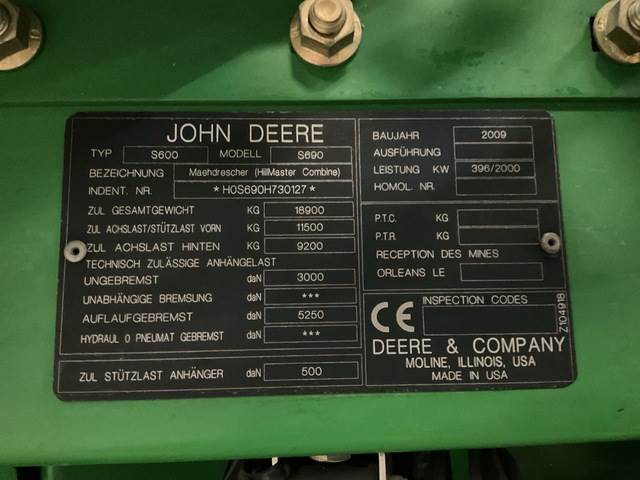 John Deere S690i - Sklízecí mlátička: obrázek 5 John Deere S690i - Sklízecí mlátička: obrázek 5