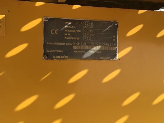 Komatsu HD785-5 - Pevný dempr: obrázek 5 Komatsu HD785-5 - Pevný dempr: obrázek 5