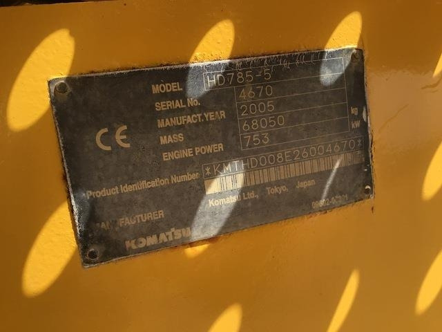 Komatsu HD785-5 - Pevný dempr: obrázek 5 Komatsu HD785-5 - Pevný dempr: obrázek 5
