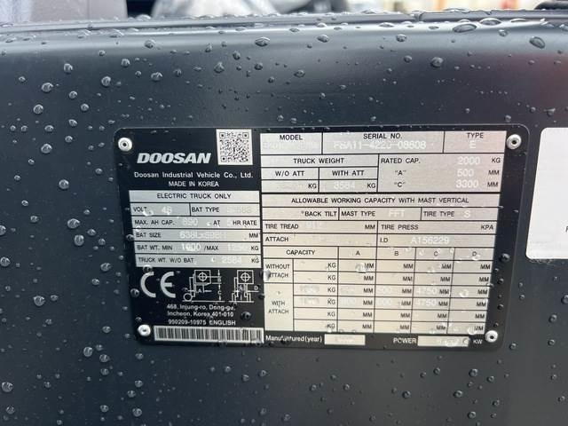 Doosan B20T-7 PLUS - Elektrický vysokozdvižný vozík: obrázek 5 Doosan B20T-7 PLUS - Elektrický vysokozdvižný vozík: obrázek 5