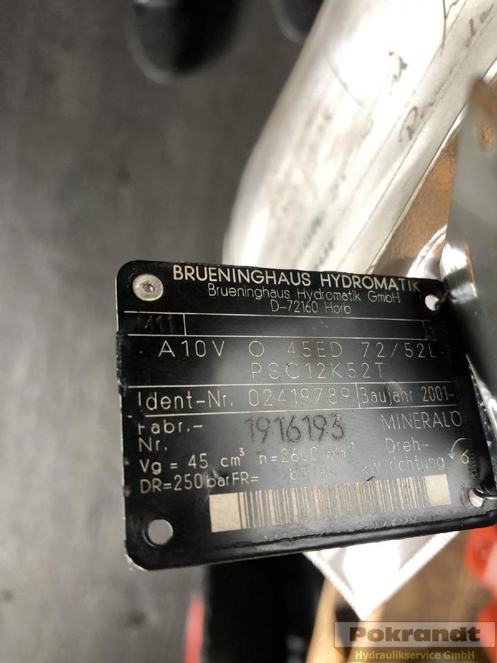 Rexroth A10VO60DFR1-52L-PWC12K04 + A10VO45ED72-52-PSC12K52T + A10VSO18DR-31L-PSCN00 - Hydraulické čerpadlo: obrázek 4 Rexroth A10VO60DFR1-52L-PWC12K04 + A10VO45ED72-52-PSC12K52T + A10VSO18DR-31L-PSCN00 - Hydraulické čerpadlo: obrázek 4
