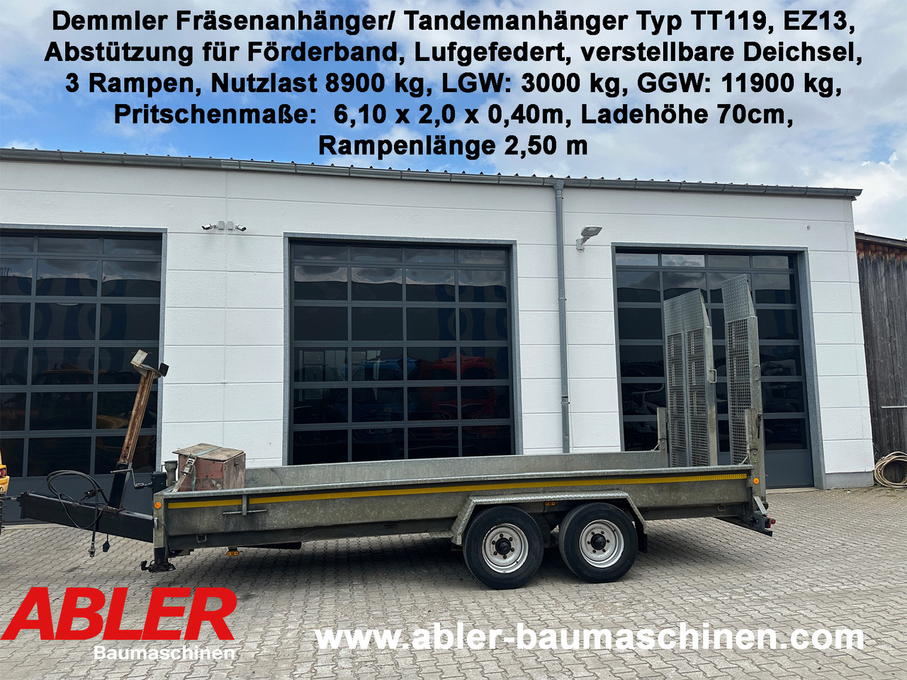Demmler Tandem-Tiefladeranhänger Fräsenanhänger - Podvalníkový přívěs: obrázek 1 Demmler Tandem-Tiefladeranhänger Fräsenanhänger - Podvalníkový přívěs: obrázek 1
