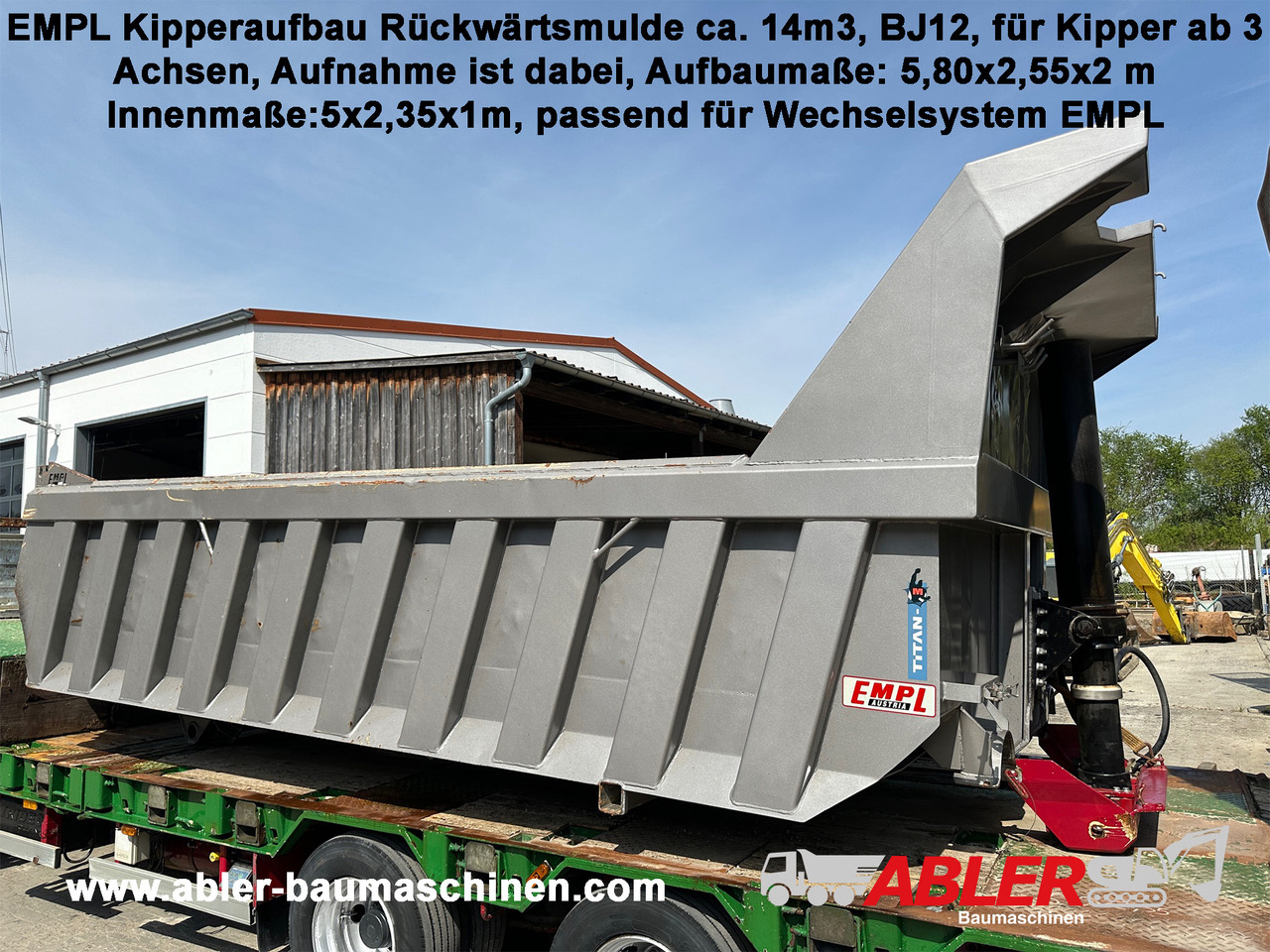 Empl Kipperaufbau für Wechselsystem ca. 14 m3 - Sklápěcí nástavba: obrázek 1 Empl Kipperaufbau für Wechselsystem ca. 14 m3 - Sklápěcí nástavba: obrázek 1