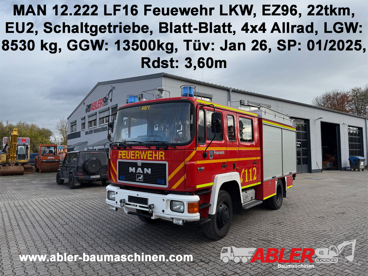 MAN 12.222 LF16 Feuerwehr-LKW - Hasičský vůz: obrázek 1 MAN 12.222 LF16 Feuerwehr-LKW - Hasičský vůz: obrázek 1