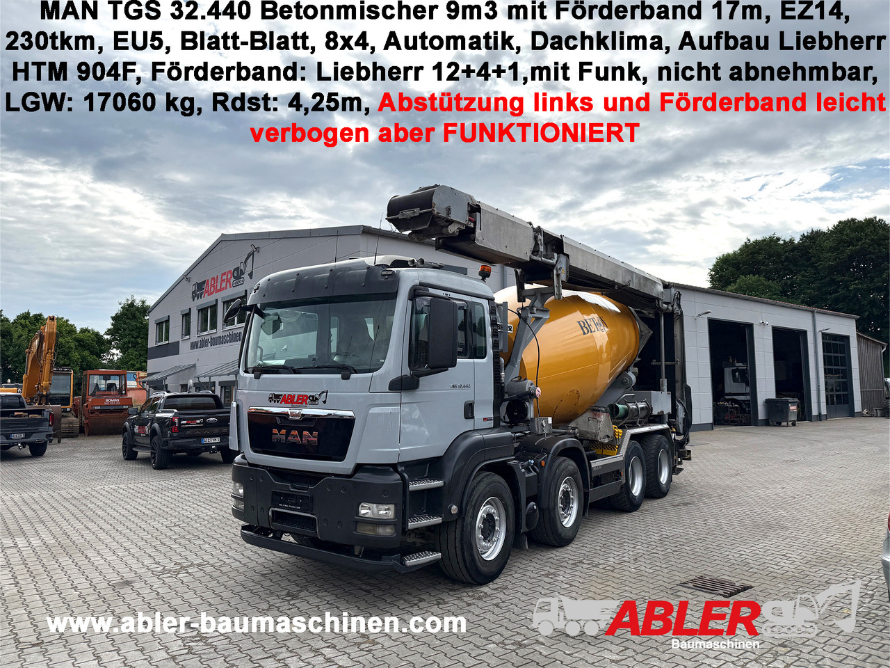 MAN TGS 32.440 Betonmischer 9m3 mit Förderband Liebherr - Autodomíchávač: obrázek 1 MAN TGS 32.440 Betonmischer 9m3 mit Förderband Liebherr - Autodomíchávač: obrázek 1