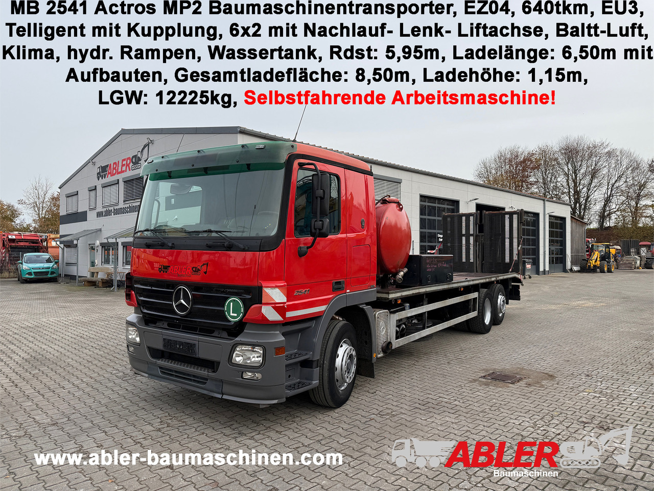 Mercedes-Benz 2541 Actros Baumaschinentransporter Klima Retarder - Přepravník automobilů: obrázek 1 Mercedes-Benz 2541 Actros Baumaschinentransporter Klima Retarder - Přepravník automobilů: obrázek 1