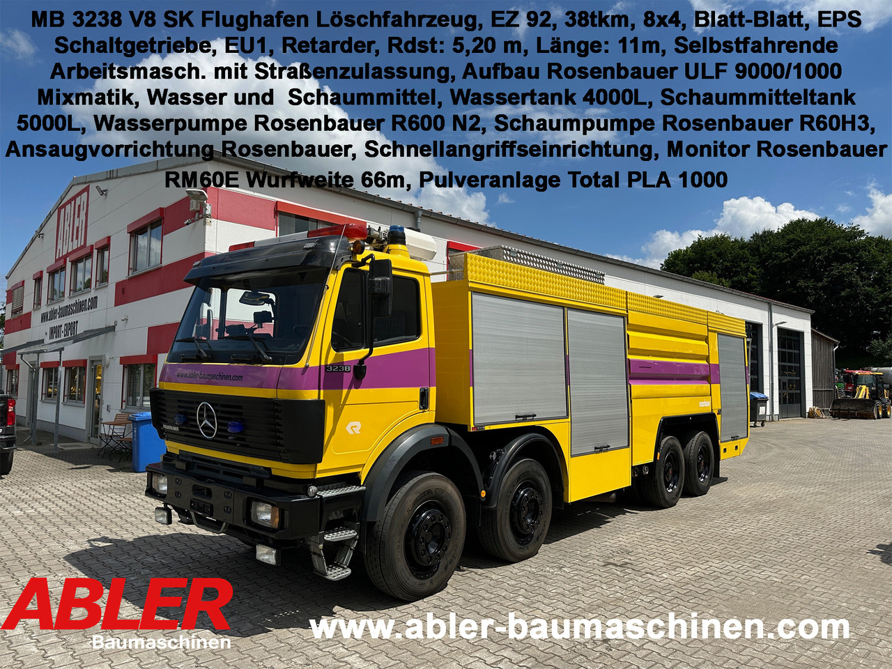Mercedes-Benz 3238 SK Löschfahrzeug Rosenbauer Wasser + Schaum 66m Wurfweite - Hasičský vůz: obrázek 1 Mercedes-Benz 3238 SK Löschfahrzeug Rosenbauer Wasser + Schaum 66m Wurfweite - Hasičský vůz: obrázek 1