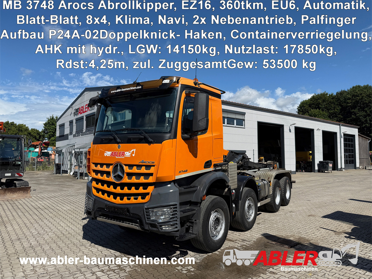 Mercedes-Benz 3748 Arocs Abrollkipper Palfinger AHK - Hákový nosič kontejnerů: obrázek 1 Mercedes-Benz 3748 Arocs Abrollkipper Palfinger AHK - Hákový nosič kontejnerů: obrázek 1