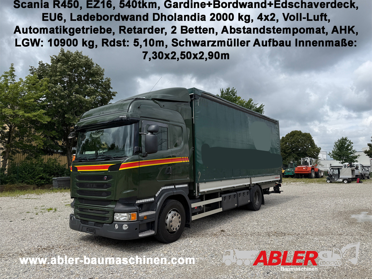 Scania R450 Gardine+Bordwand+Edscha AHK LBW - Plachtový nákladní auto: obrázek 1 Scania R450 Gardine+Bordwand+Edscha AHK LBW - Plachtový nákladní auto: obrázek 1