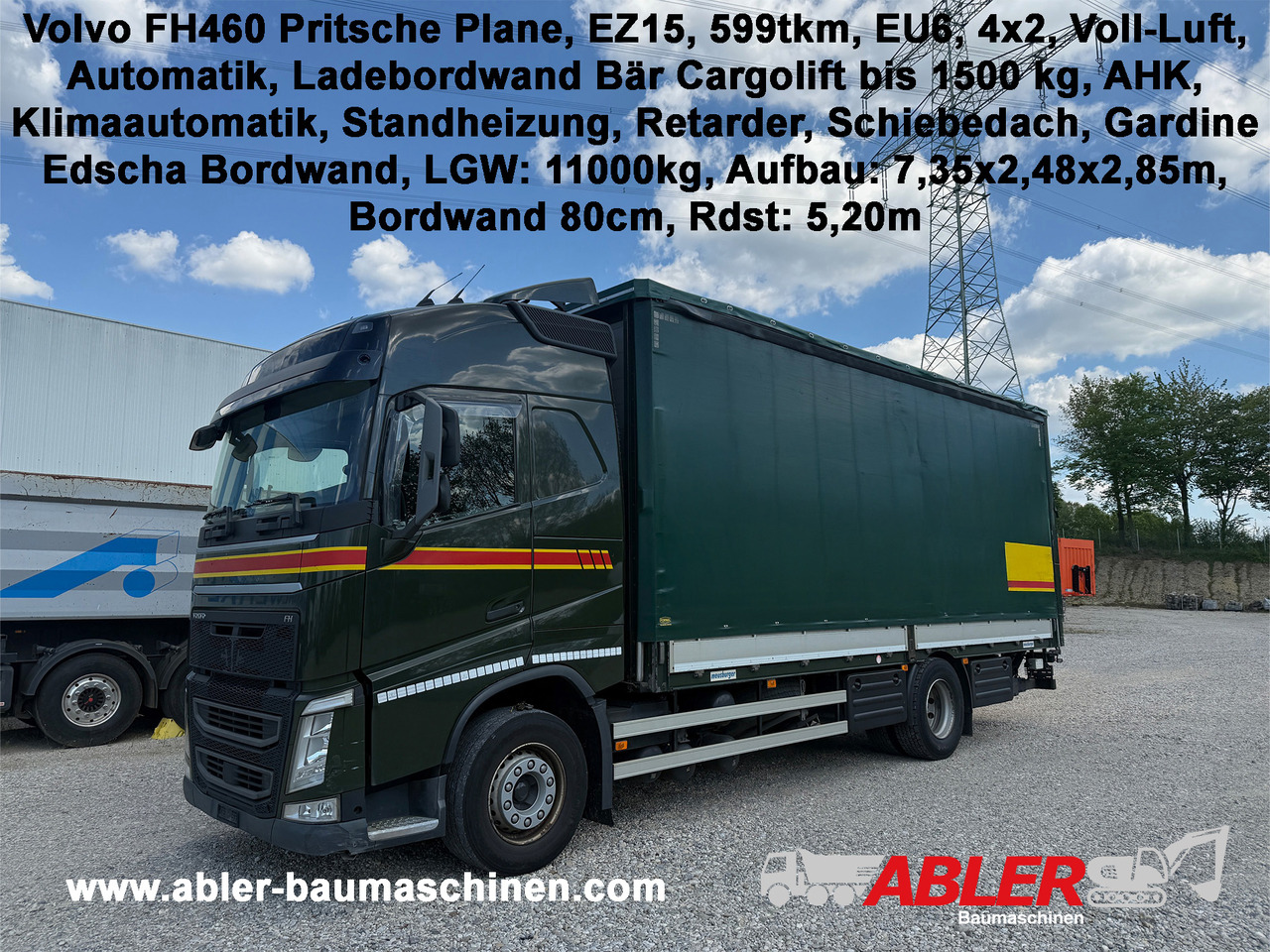 Volvo FH460 Pritsche Plane LBW Klima Retarder - Plachtový nákladní auto: obrázek 1 Volvo FH460 Pritsche Plane LBW Klima Retarder - Plachtový nákladní auto: obrázek 1