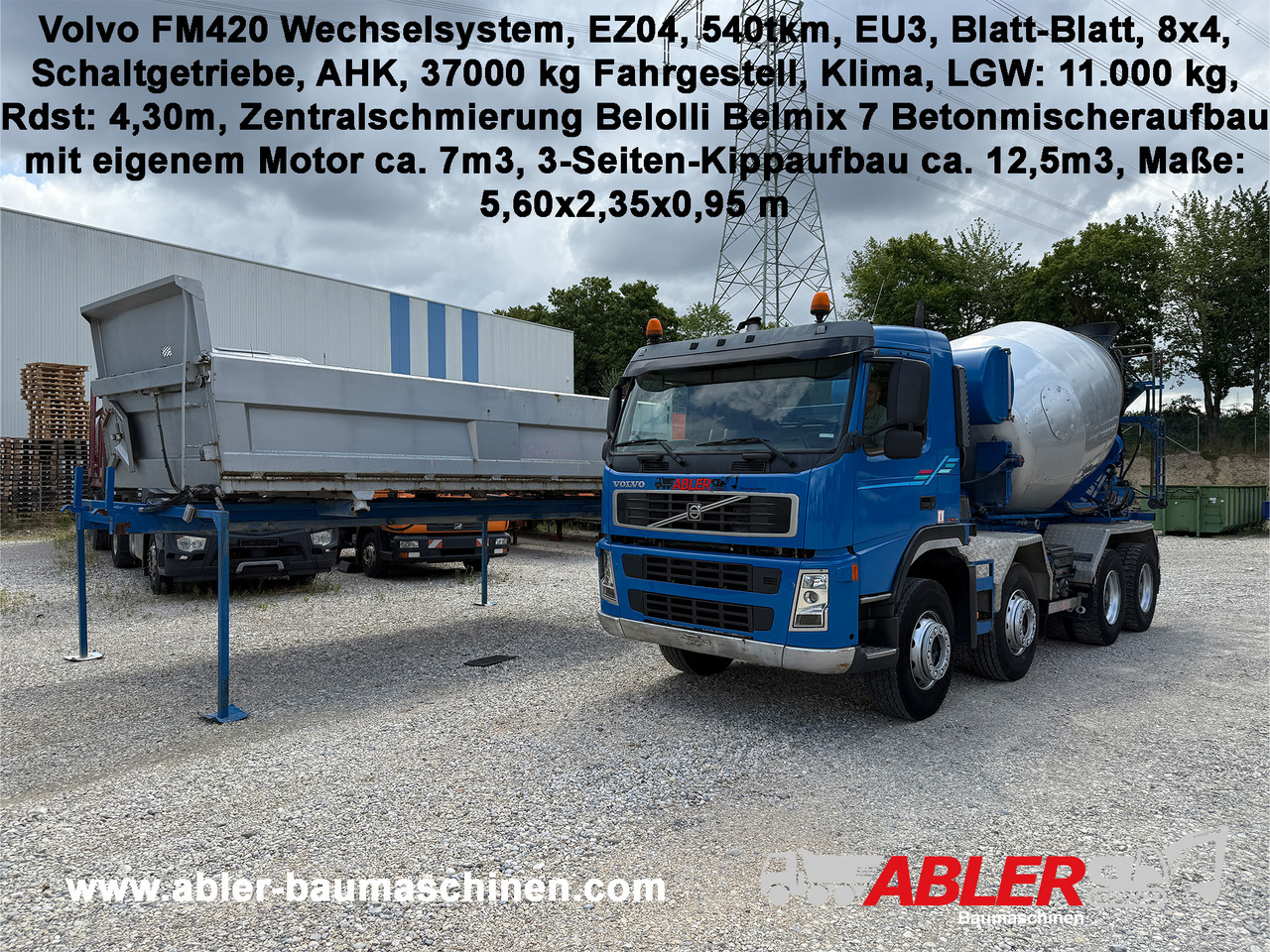 Volvo FM420 Wechselsystem Kipper Betonmischer - Autodomíchávač: obrázek 1 Volvo FM420 Wechselsystem Kipper Betonmischer - Autodomíchávač: obrázek 1