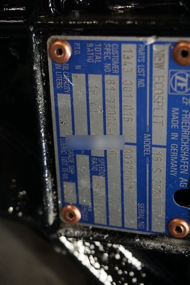 ZF (ZF 16S2220) MAN TGX truck - Převodovka pro Nákladní auto: obrázek 4 ZF (ZF 16S2220) MAN TGX truck - Převodovka pro Nákladní auto: obrázek 4