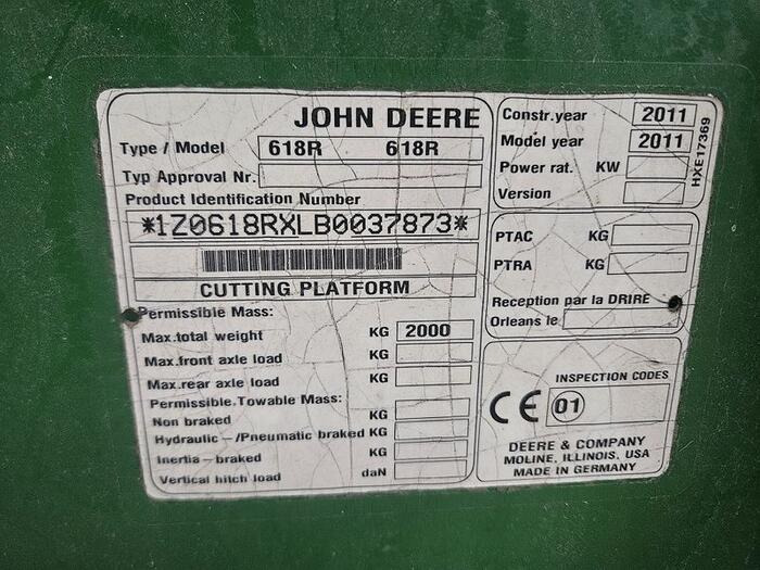 John Deere 618R - Jiná technika: obrázek 5 John Deere 618R - Jiná technika: obrázek 5